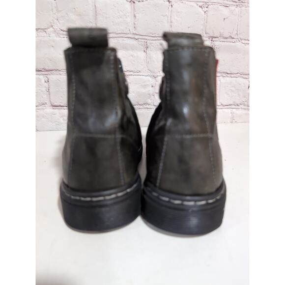 Zecchino d'Oro Kids Chelsea Zip Boots Distressed Olive Green Leather Italy Sz 28 - Picture 3 of 13